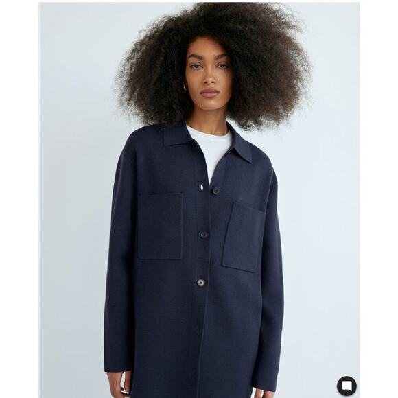 Babaton Womens Society Sweater Knit Size Large Navy Blue Jacket Schaket Aritzia - Picture 2 of 12